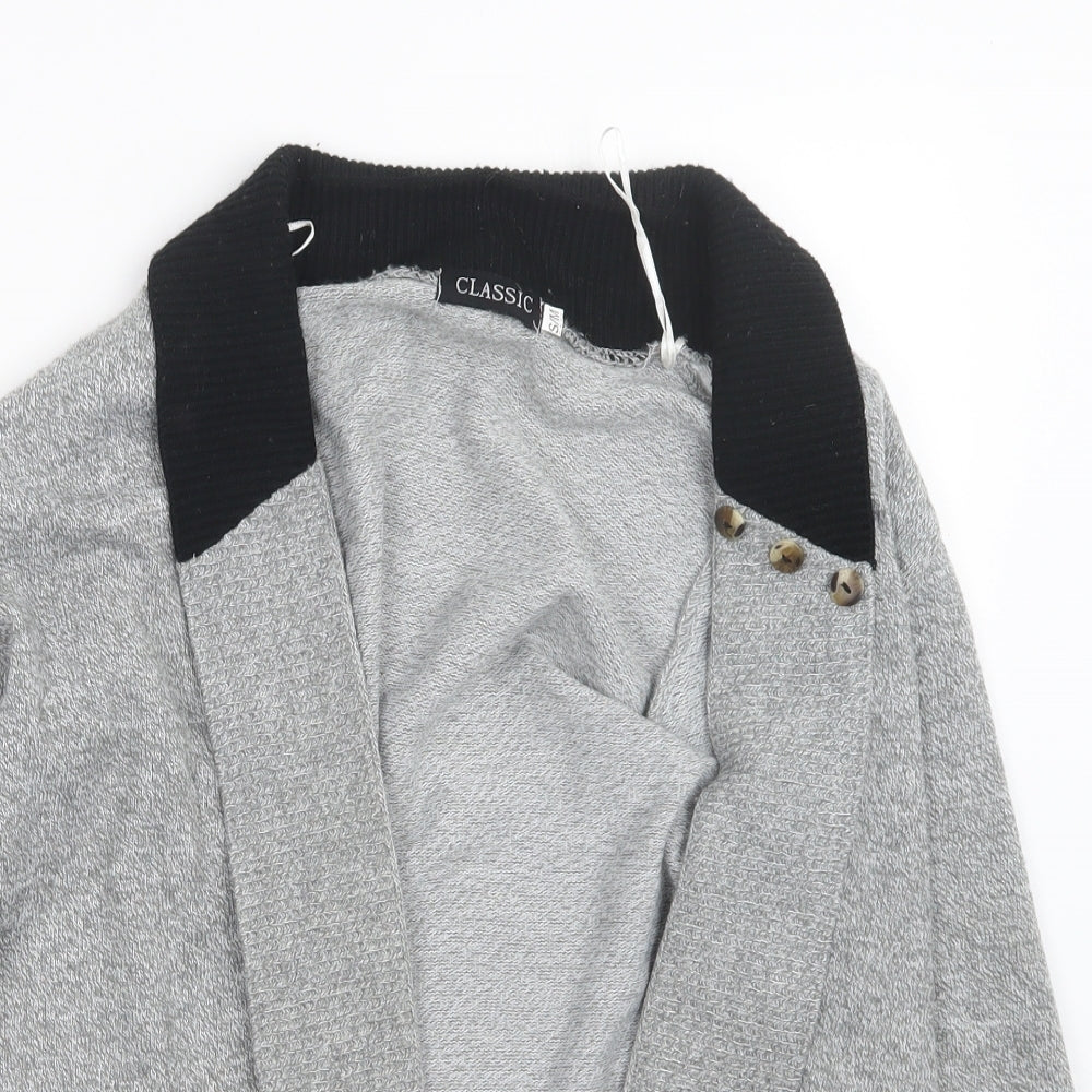 Womens UK Size S Classic Grey Cardigan Jumper