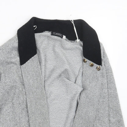 Womens UK Size S Classic Grey Cardigan Jumper