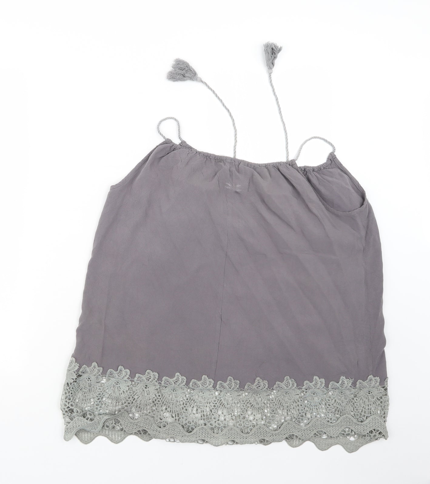 Womens UK Size M SHEILAY Grey Basic Tank