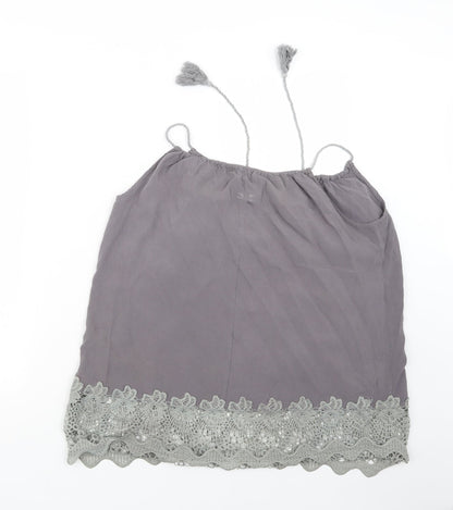 Womens UK Size M SHEILAY Grey Basic Tank