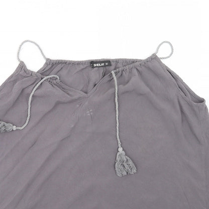 Womens UK Size M SHEILAY Grey Basic Tank