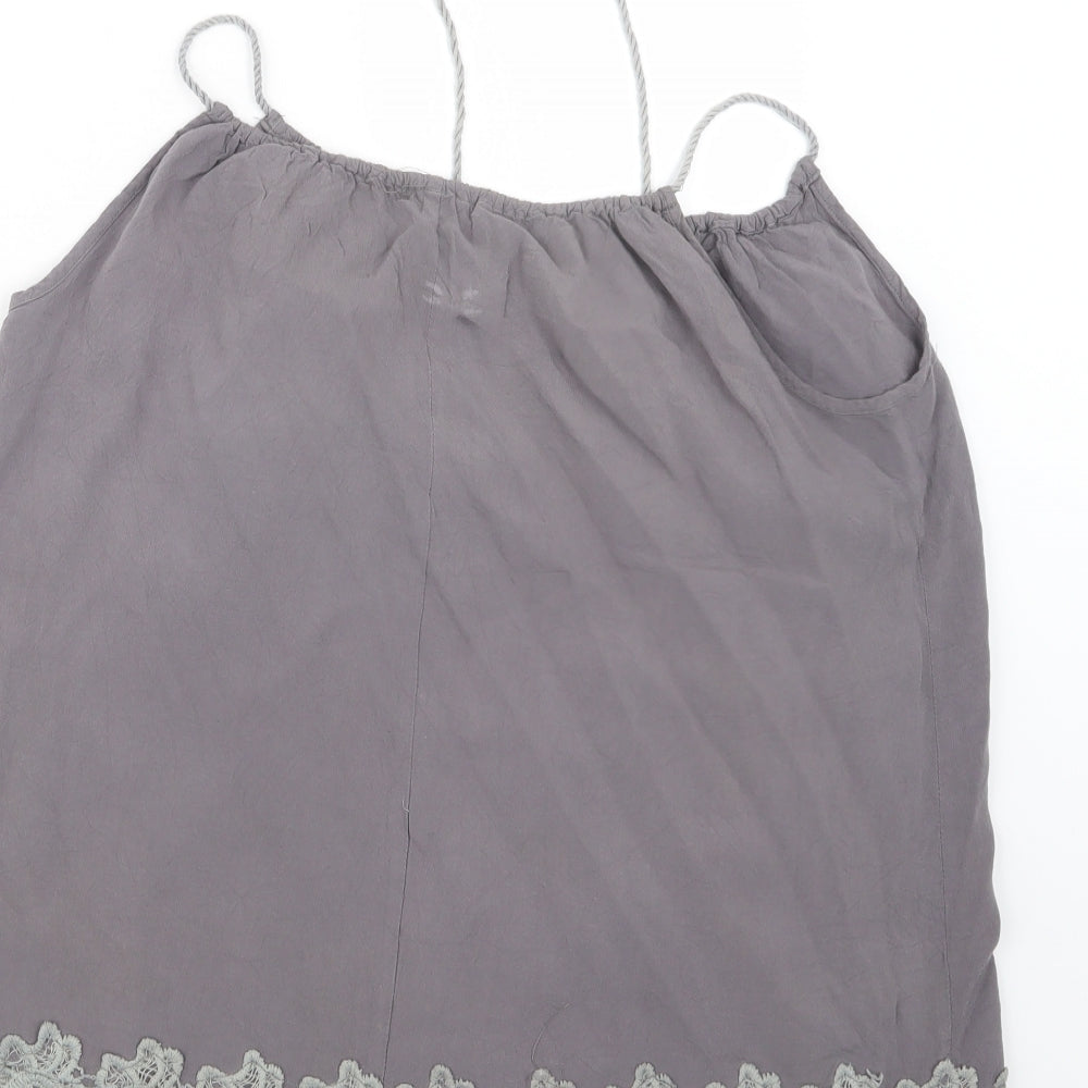 Womens UK Size M SHEILAY Grey Basic Tank