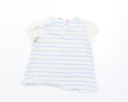 TU Girls Blue Striped  Basic T-Shirt Size 9-12 Months