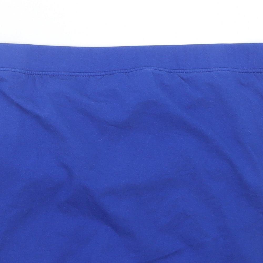 Womens UK Size 16 M&Co Blue Basic T-Shirt