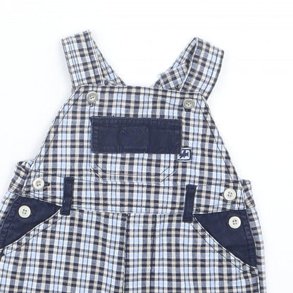 BHS Boys Blue Check  Dungaree Outfit/Set Size 3-6 Months
