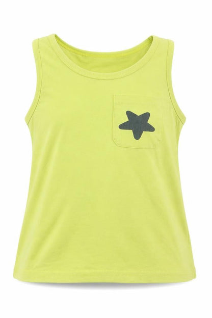 mud kingdom Girls Green   Basic Tank Size 6-7 Years