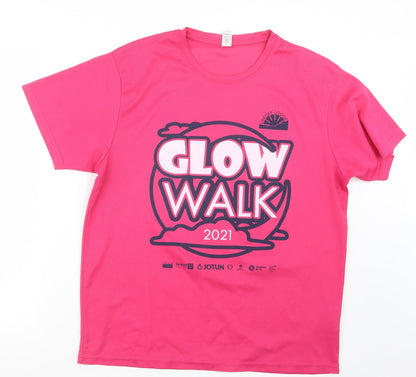 Womens UK Size XL Roly Pink Basic T-Shirt