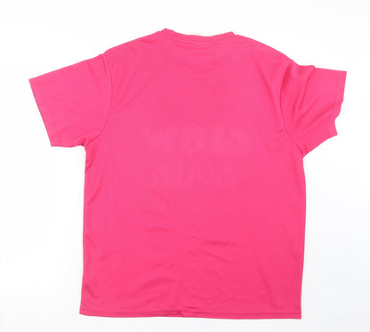Womens UK Size XL Roly Pink Basic T-Shirt