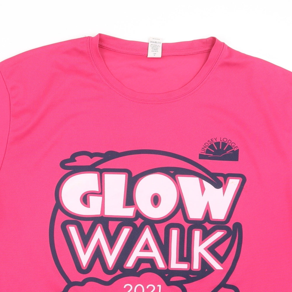 Womens UK Size XL Roly Pink Basic T-Shirt