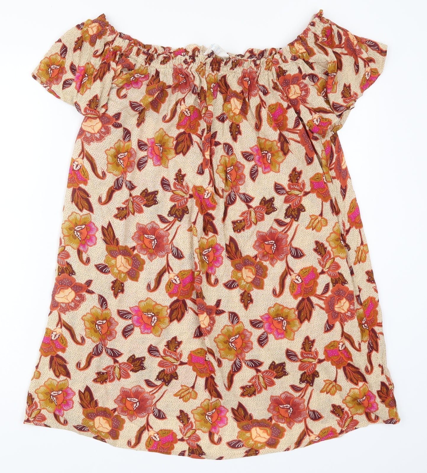 Primark Womens Beige Floral  A-Line  Size 12