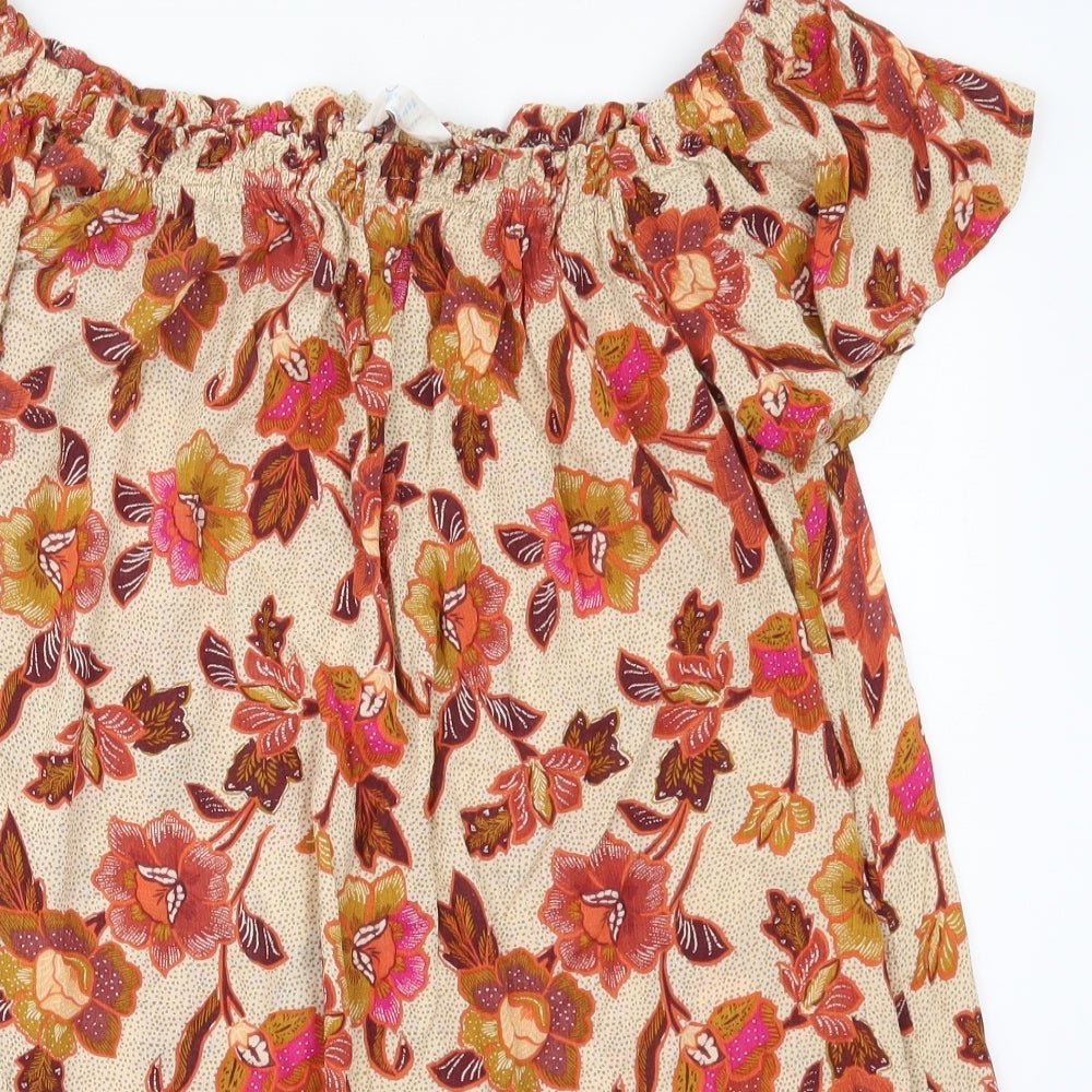Primark Womens Beige Floral  A-Line  Size 12