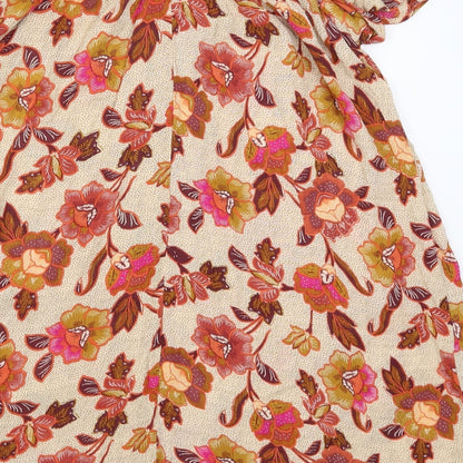 Primark Womens Beige Floral  A-Line  Size 12