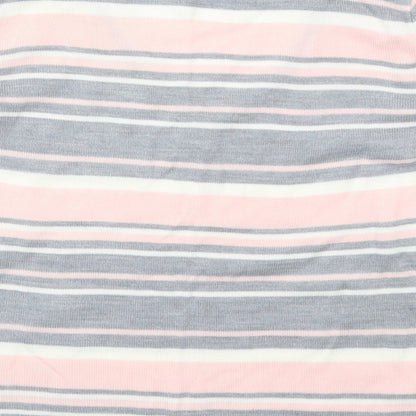 TU Womens Pink Striped Knit Pullover Jumper Size 12