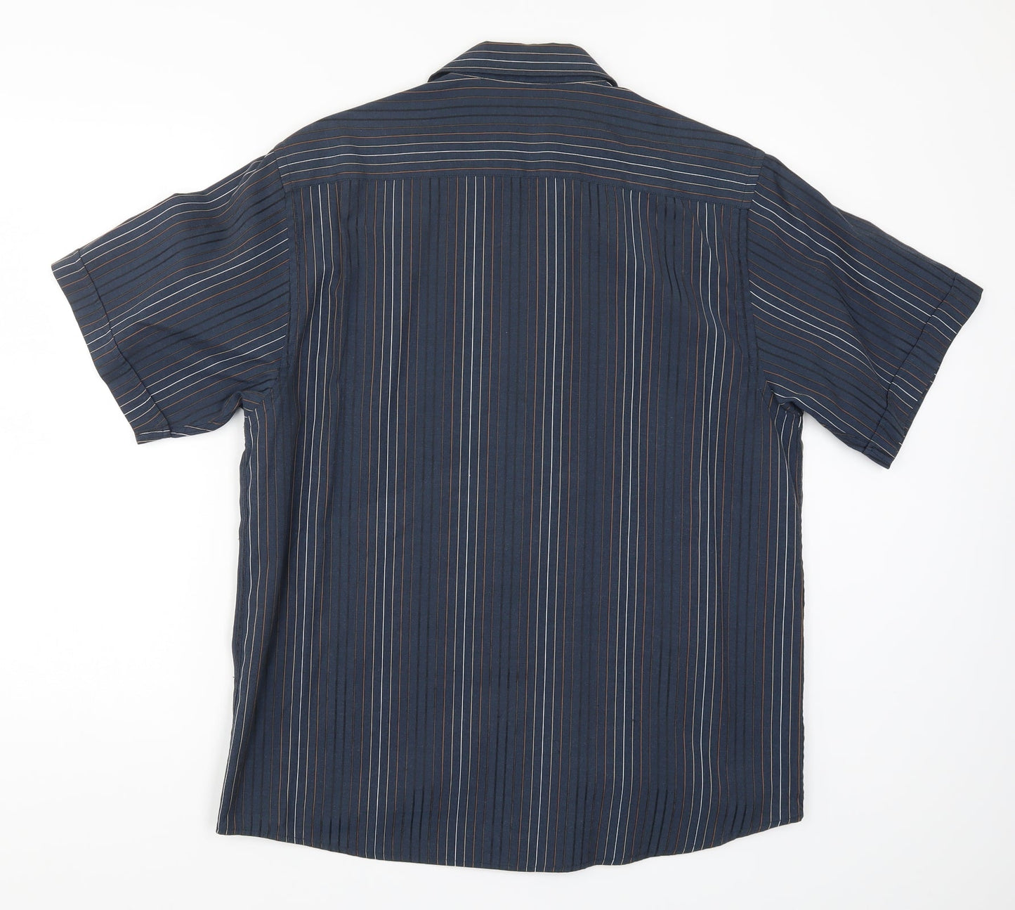 Springfield Mens Blue Striped   Button-Up Size L