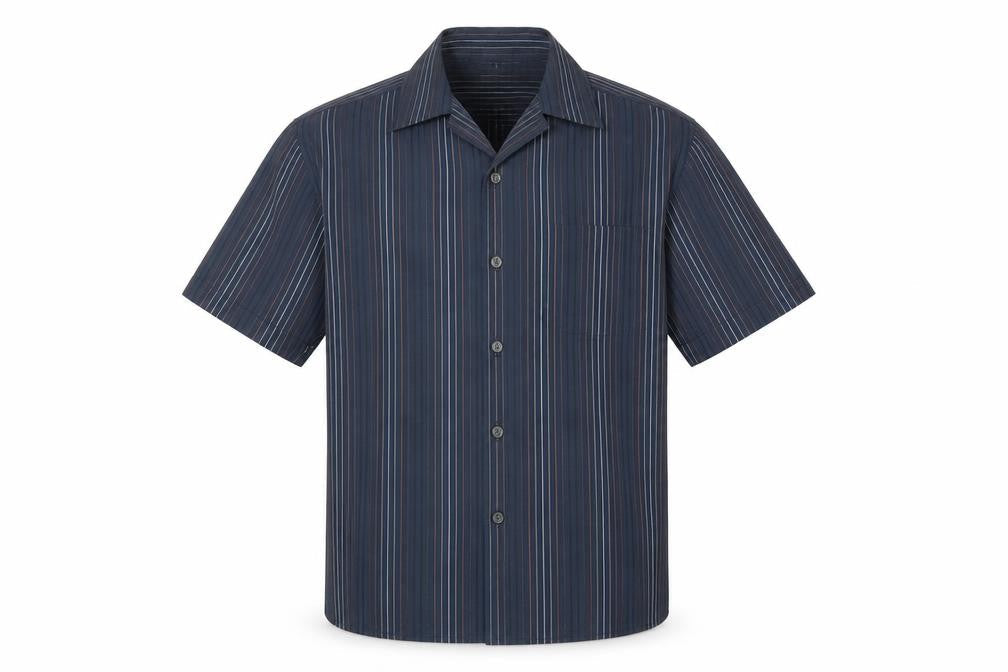 Mens UK Size L Springfield Blue  Button-Up Short Sleeve Casual Shirt