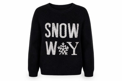 Primark Girls Black  Knit Pullover Jumper Size 8-9 Years  - Snow Way