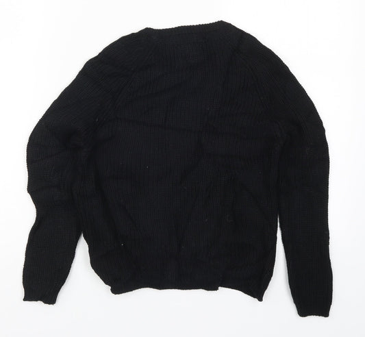 Primark Girls Black  Knit Pullover Jumper Size 8-9 Years  - Snow Way