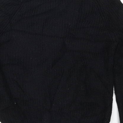 Primark Girls Black  Knit Pullover Jumper Size 8-9 Years  - Snow Way