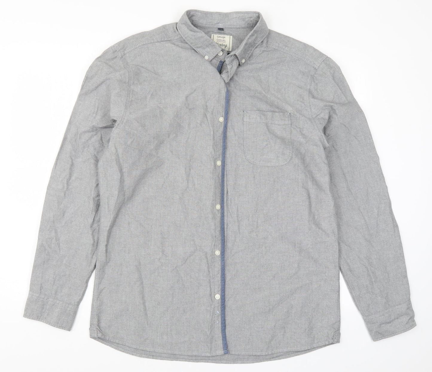 George Mens Grey    Button-Up Size L