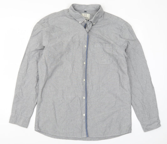 George Mens Grey    Button-Up Size L