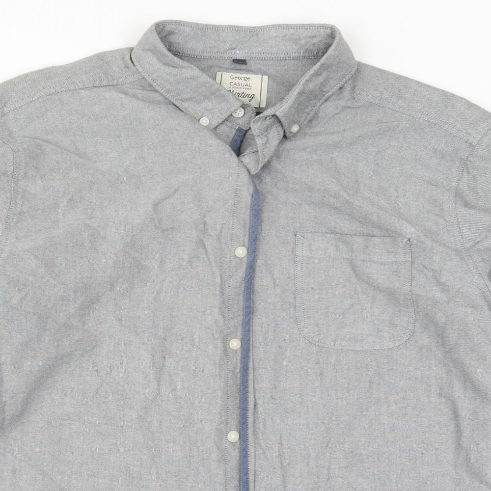 George Mens Grey    Button-Up Size L