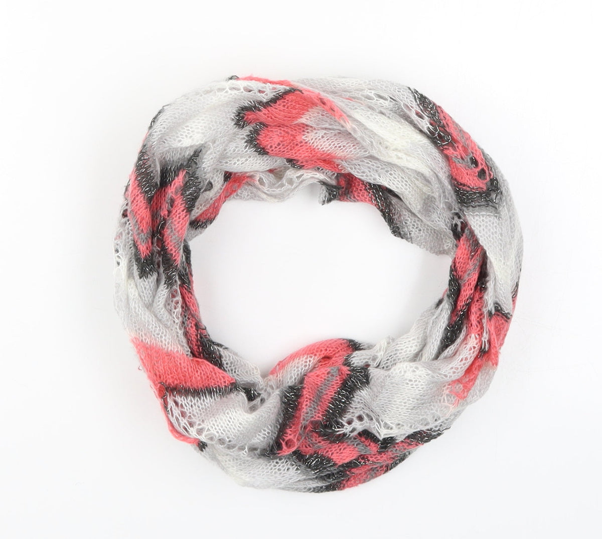 Preworn Womens Pink Striped   Scarf   - Zig Zag