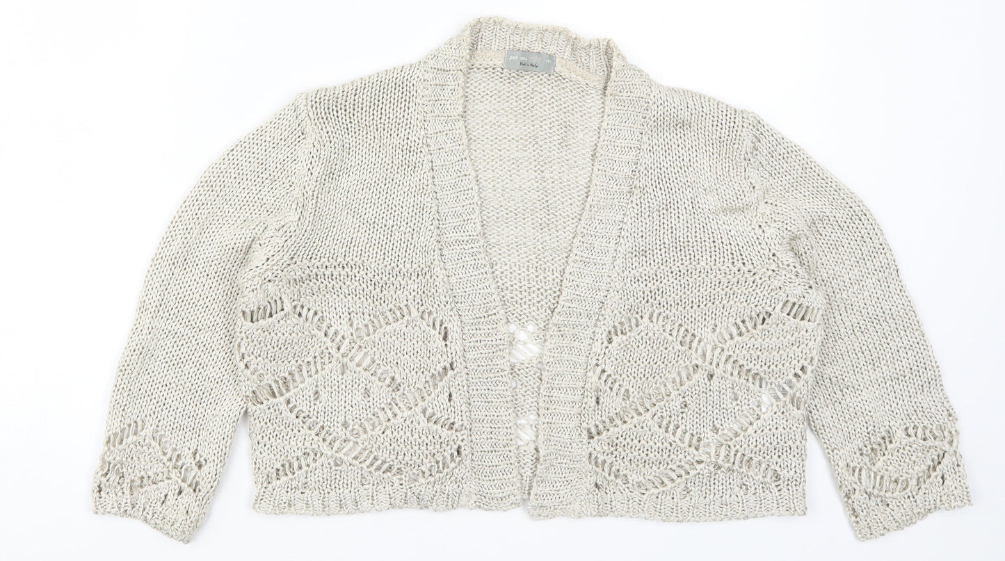 Womens UK Size M Per Una Beige Cardigan Jumper
