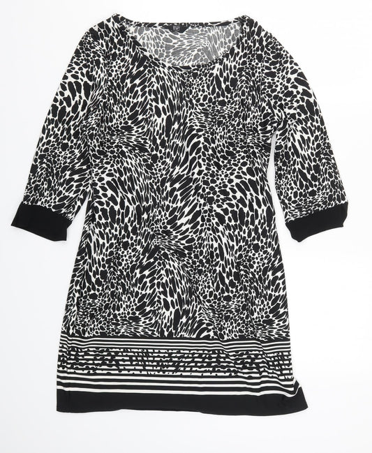 F&F Womens Black Animal Print  Mini  Size 12