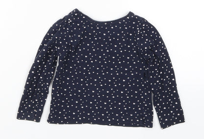 Primark Girls Blue   Basic T-Shirt Size 18-24 Months  - Be Happy Love Hearts
