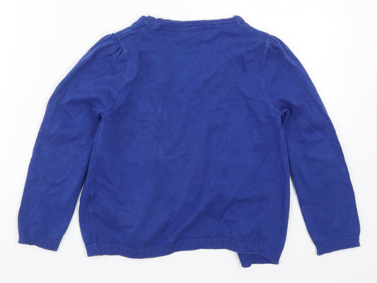 TU Girls Blue  Knit Cardigan Jumper Size 6 Years