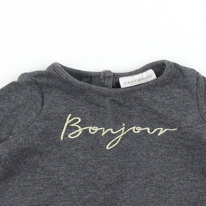 NEXT Girls Grey   Basic T-Shirt Size 0-3 Months