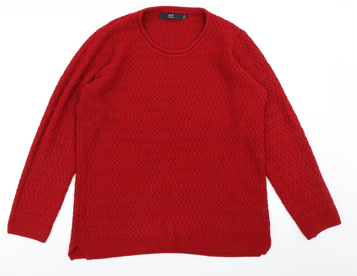 Womens UK Size M Isle Essentials Red Pullover Jumper