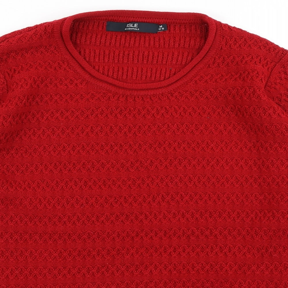 Womens UK Size M Isle Essentials Red Pullover Jumper