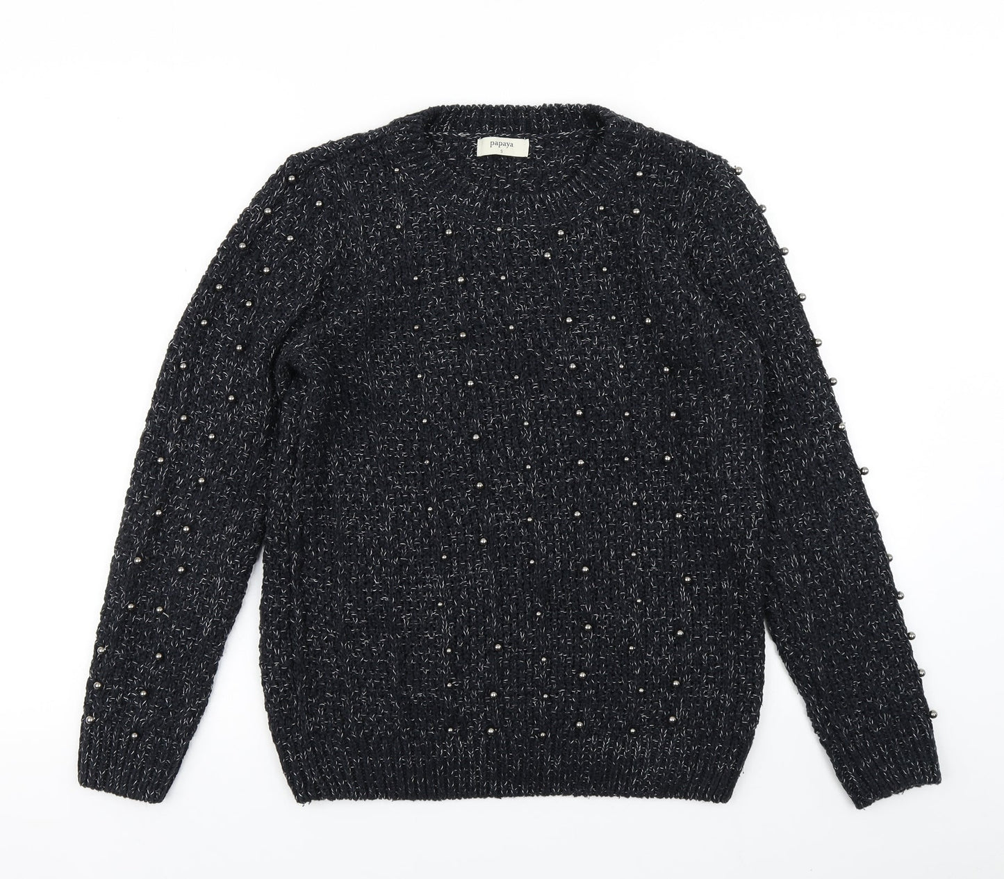Womens UK Size S Papaya Black Pullover Jumper