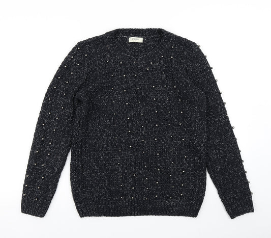 Womens UK Size S Papaya Black Pullover Jumper