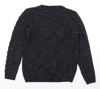 Womens UK Size S Papaya Black Pullover Jumper