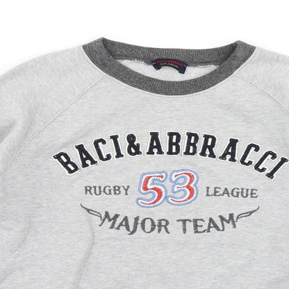 Baci & Abbracci Boys Grey Colourblock  Pullover Sweatshirt Size S