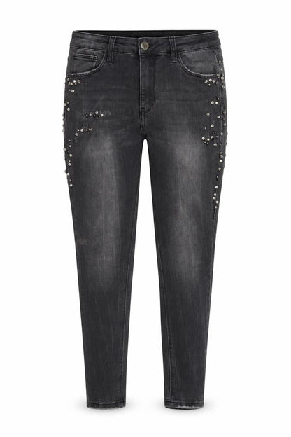 Womens UK Size 26 in Queen Hearts Regular Fit Skinny Black Jeans