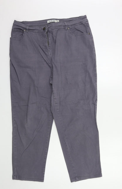 Womens UK Size 18 Preworn Regular Fit Straight Grey Jeans