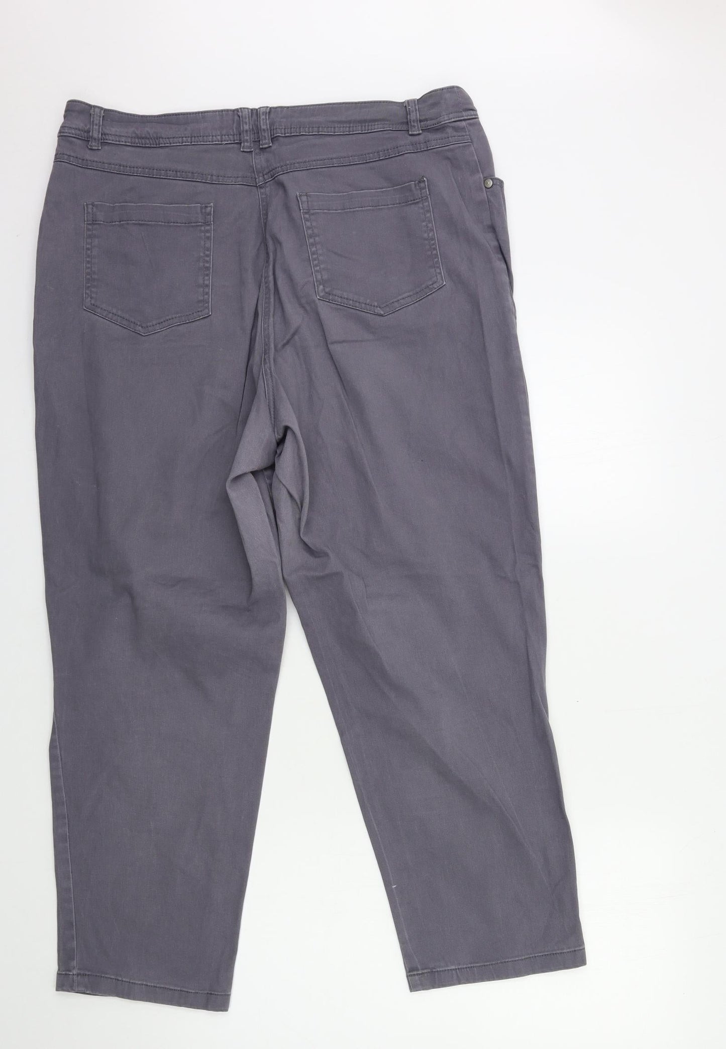Womens UK Size 18 Preworn Regular Fit Straight Grey Jeans