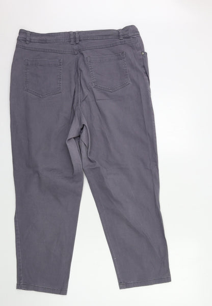 Womens UK Size 18 Preworn Regular Fit Straight Grey Jeans