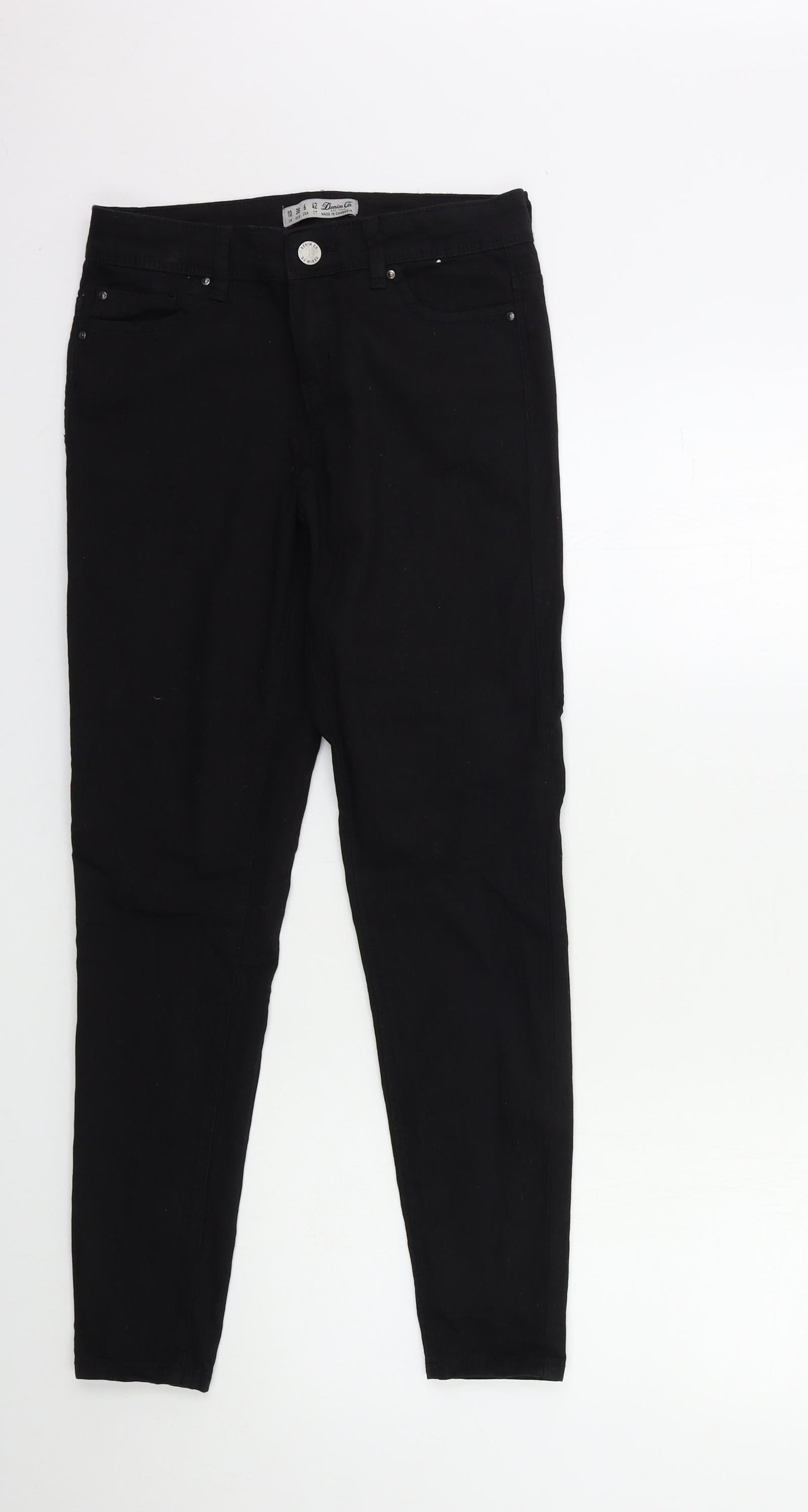 Denim & Co. Womens Black  Denim Skinny Jeans Size 10 L28 in