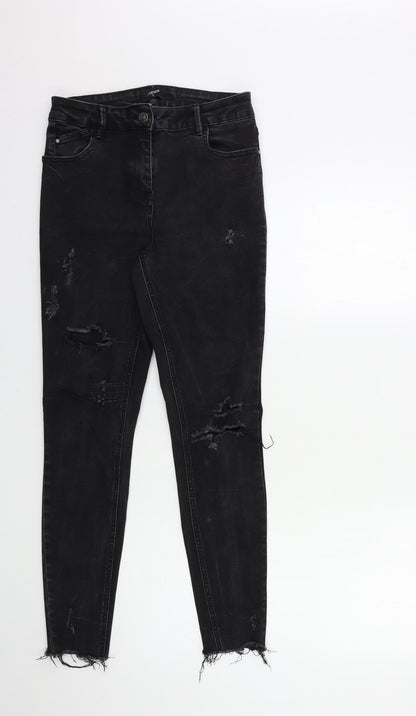 Matalan Womens Black  Denim Skinny Jeans Size 10 L28 in
