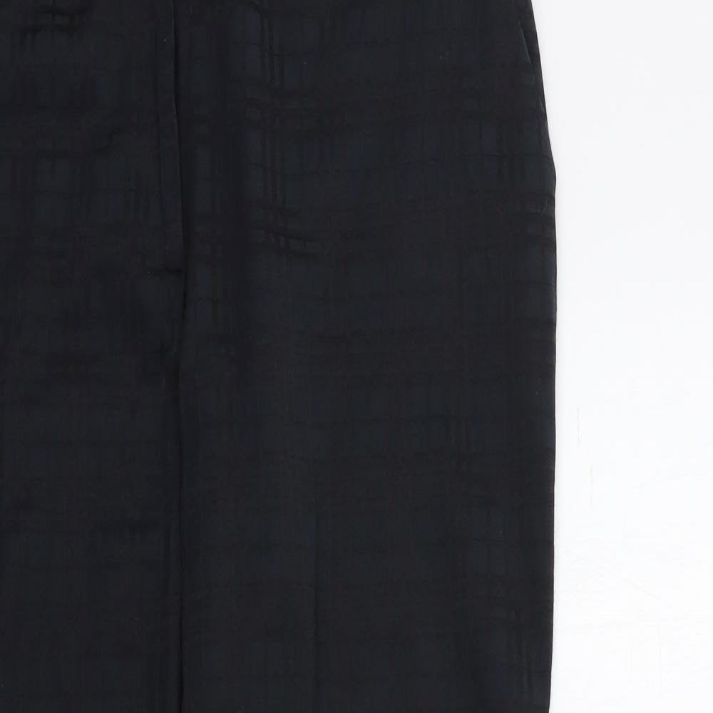 TU Womens Black Check  Trousers  Size 14 L20 in