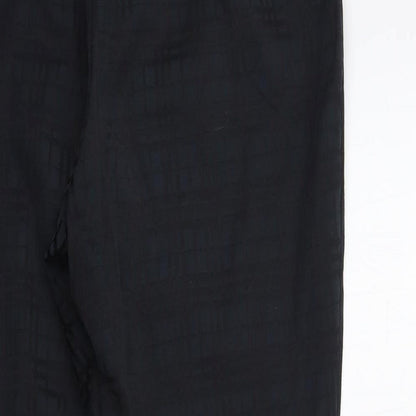 TU Womens Black Check  Trousers  Size 14 L20 in