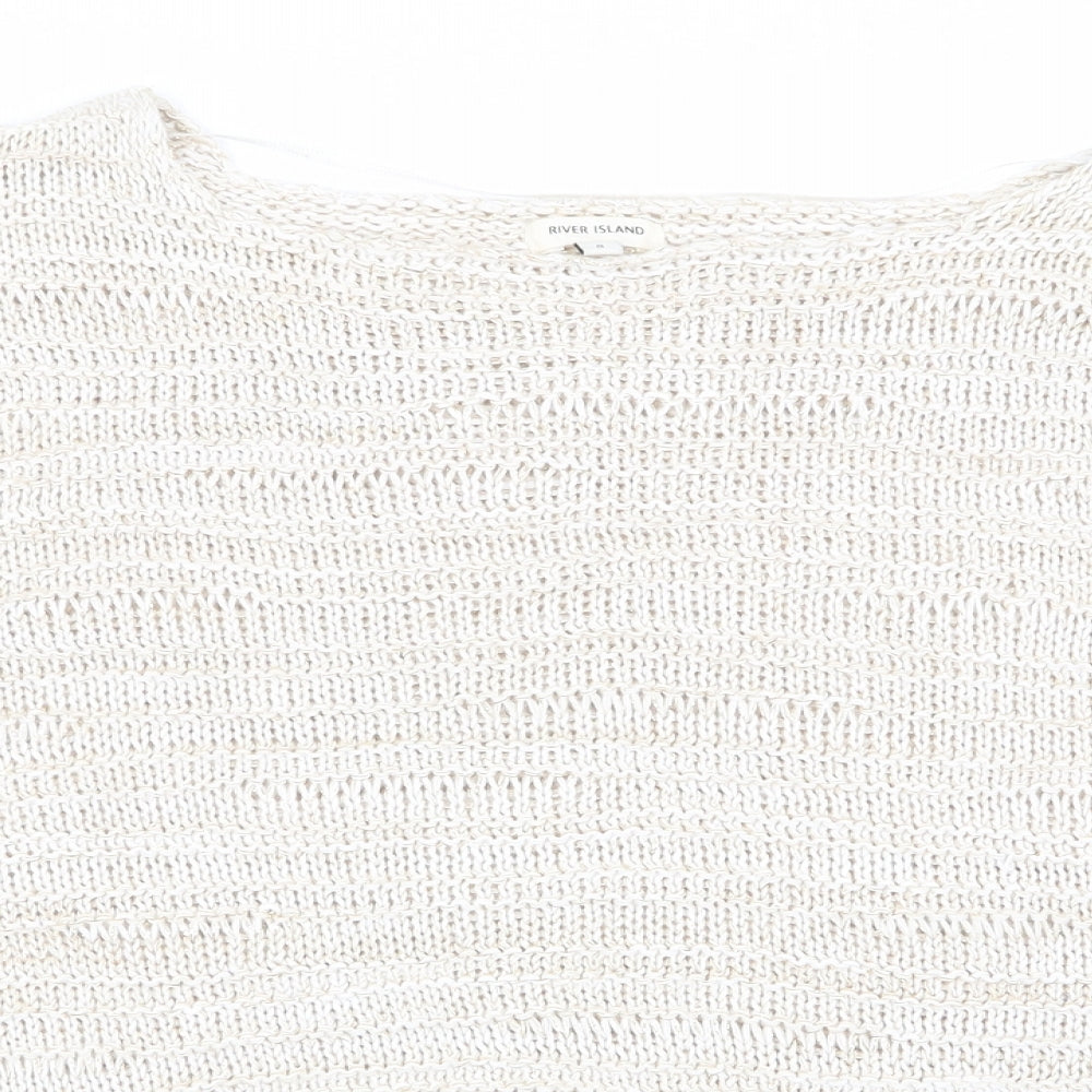 Womens UK Size 8 River Island Beige Pullover Jumper