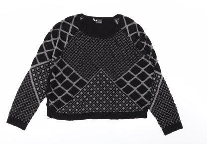 Womens UK Size L Sparkle & Fade Black Pullover Jumper