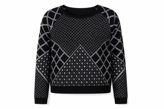 Womens UK Size L Sparkle & Fade Black Pullover Jumper