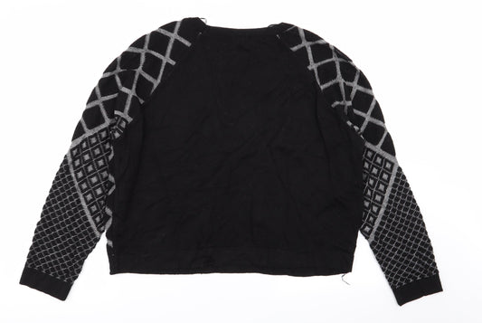 Womens UK Size L Sparkle & Fade Black Pullover Jumper