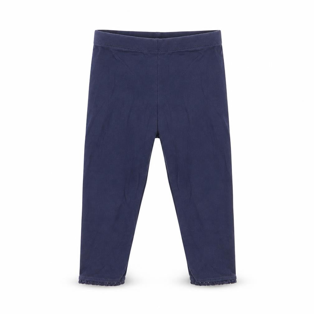 Front view of m girls’ blue jogger trousers, size 12-18, months - legging
